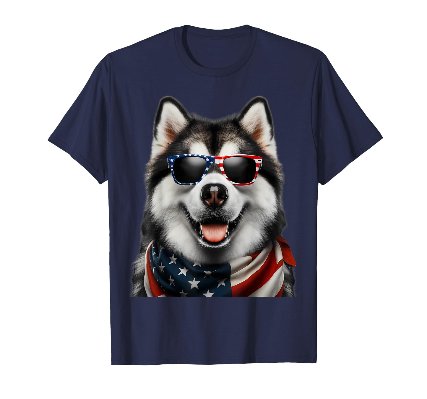 Alaskan Malamute Dog 4th Of July American Incependence Day T-Shirt for Men Women Kids
