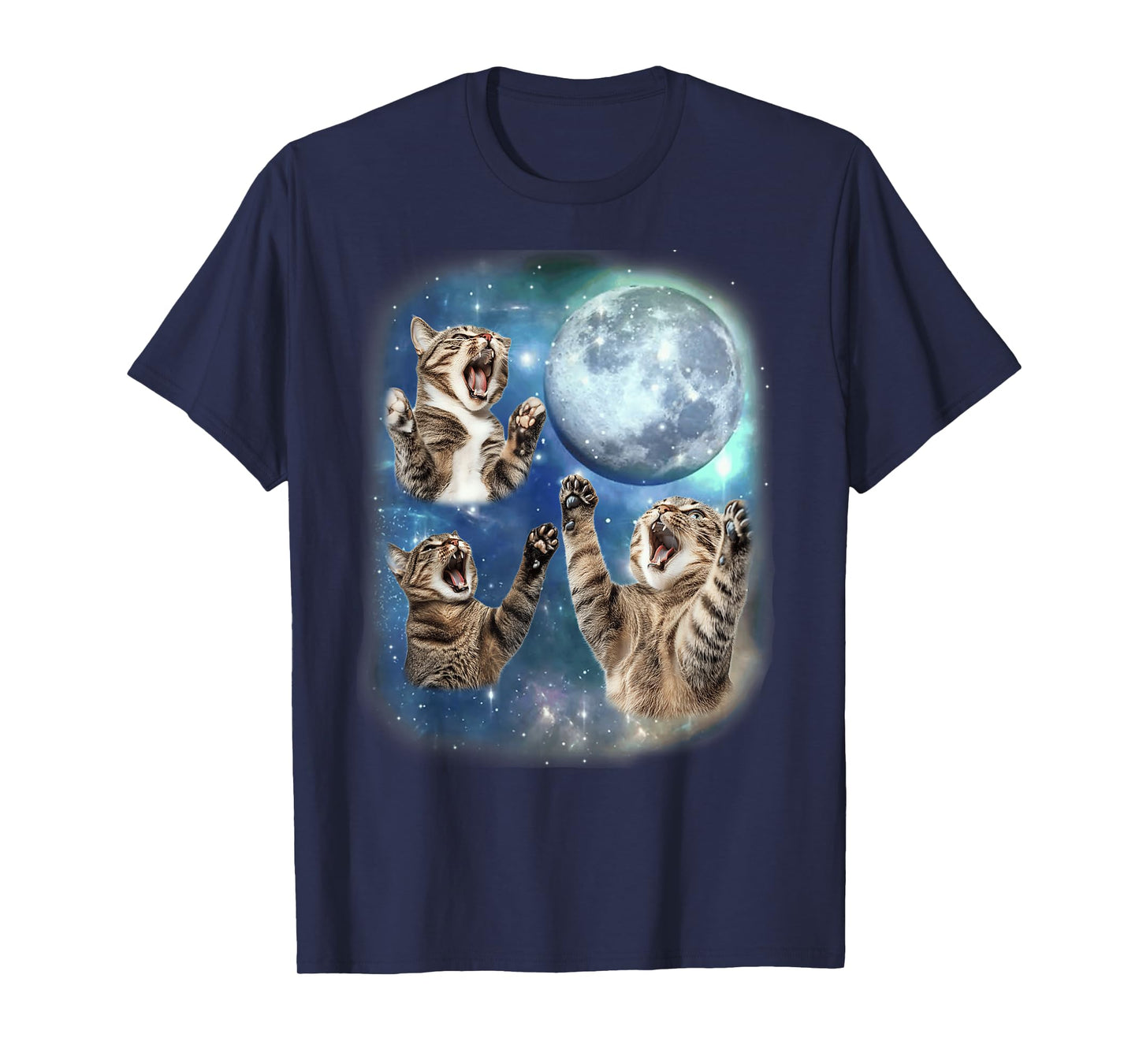 Cat Tees Three Cat Moon 3 Cute Cats Kitten Graphic Funny T-Shirt