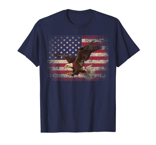 Bald Eagle 4th of July American Flag Country T-Shirt