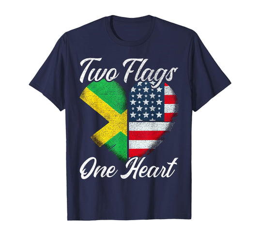 Half Jamaican Half American USA Flag Jamaica America T-Shirt