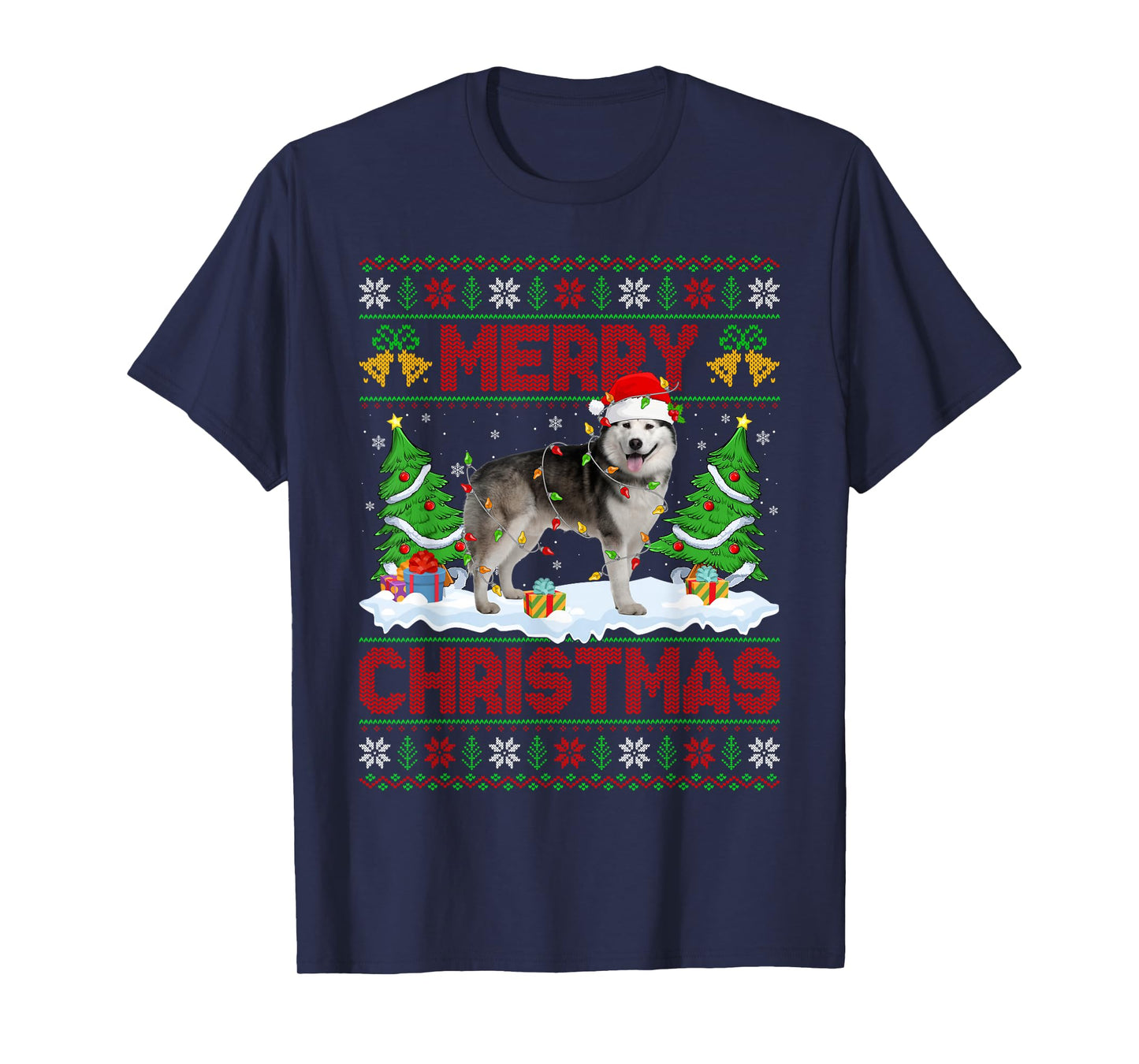 Alaskan Malamute Ugly Xmas Sweater Funny Pet Dog Christmas T-Shirt