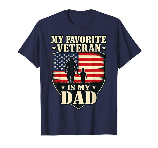 Veterans Day My Favorite Veteran is My Father Proud Kids T-Shirt