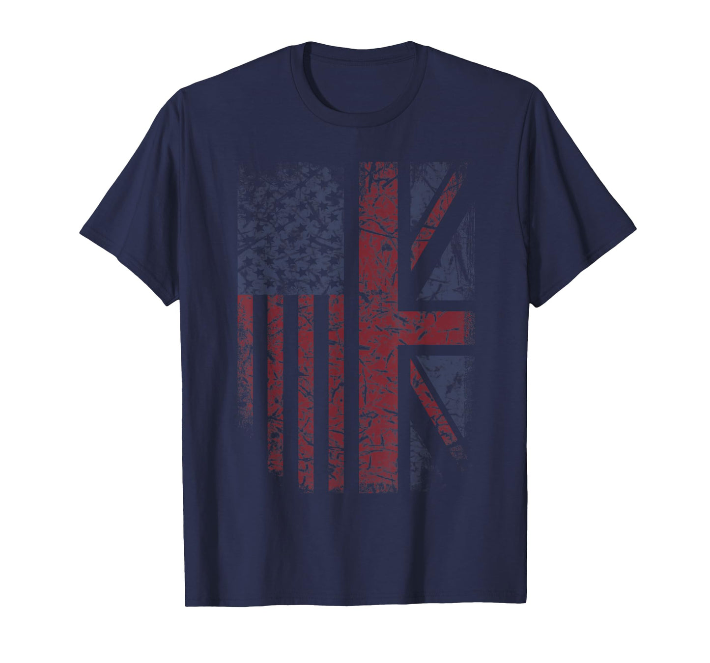 American Flag & British Flag USA UK Stars Stripes Union Jack T-Shirt