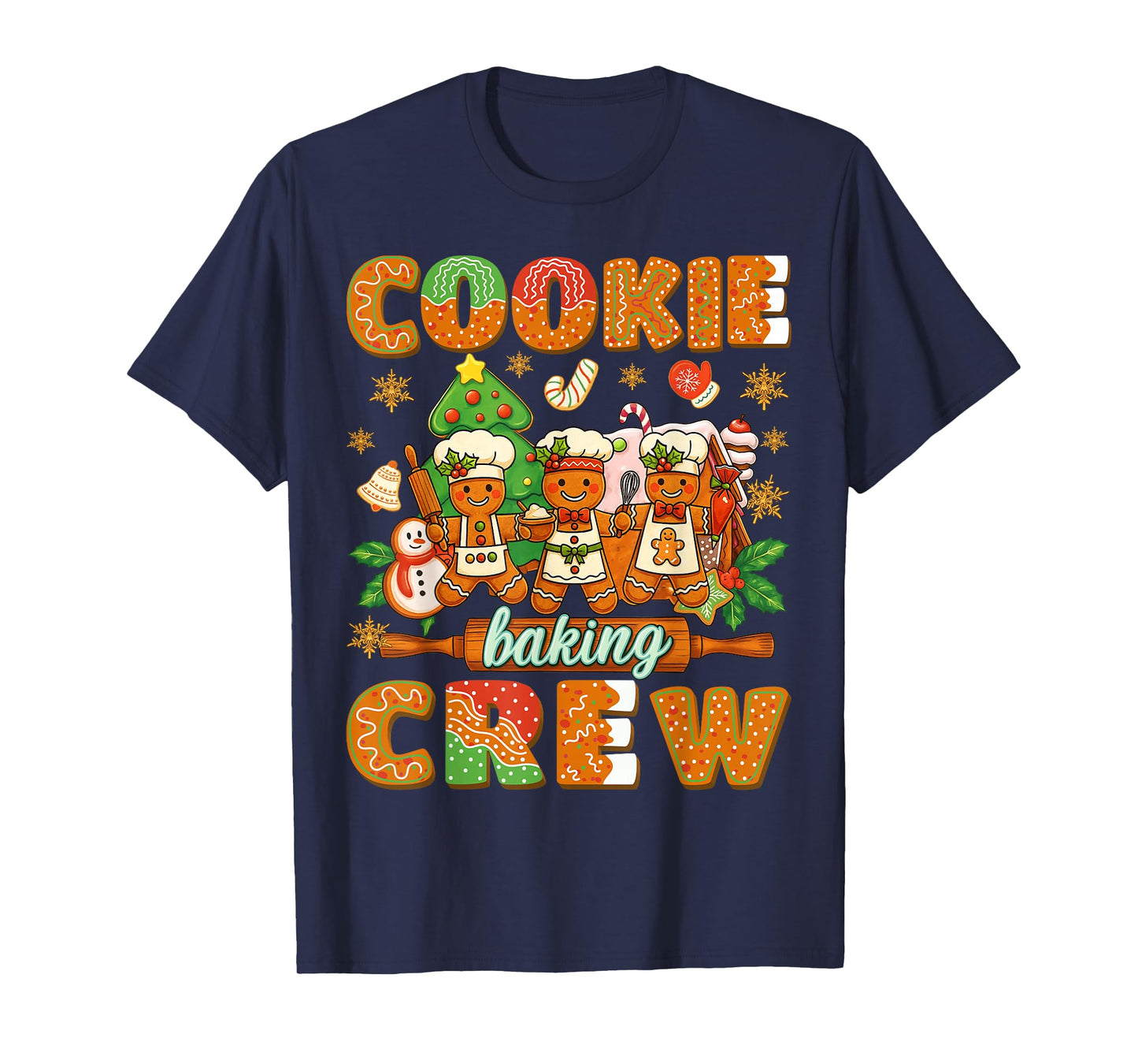 Christmas Cookie Baking Crew Gingerbread Man Xmas Baker Kids T-Shirt