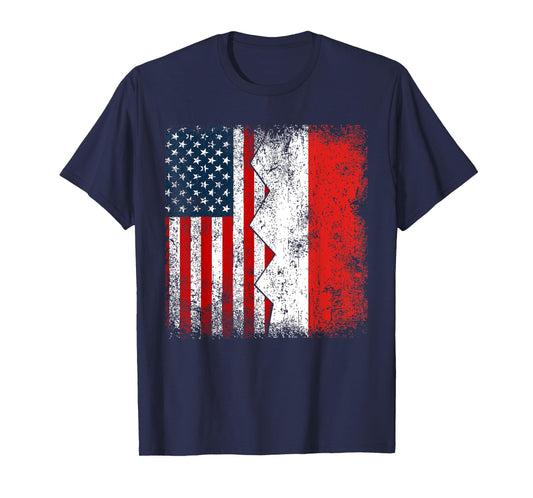 Indonesian Roots | Half American Flags | America Indonesia T-Shirt