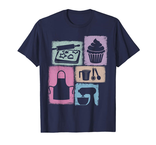 Baker Vintage Collage Baking Women Chef Foodie T-Shirt