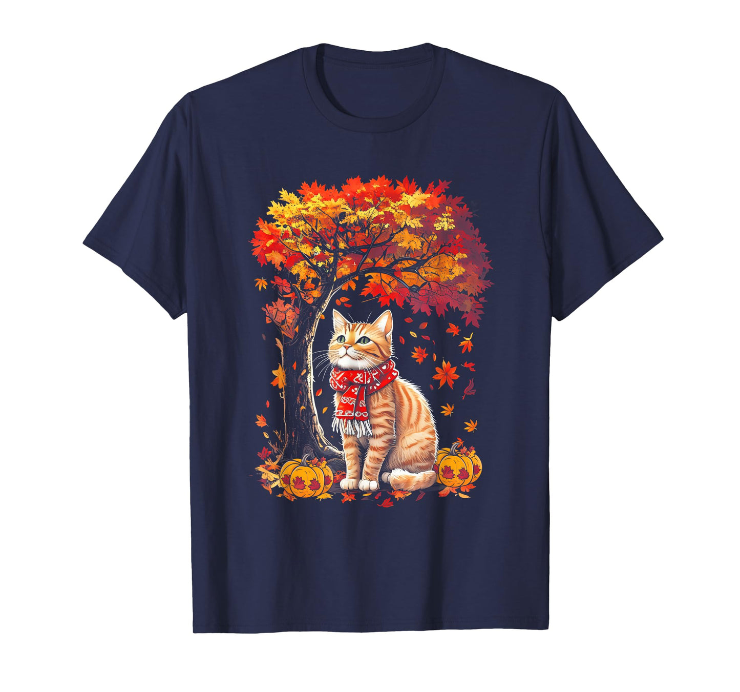 It's Fall YAll Cat Leaf Fall Tree Hello Autumn Thanksgiving T-Shirt