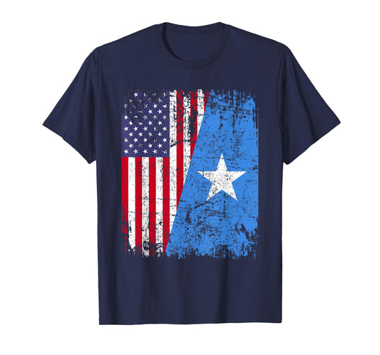 SOMALI ROOTS | Half American Flag | SOMALIA T-Shirt