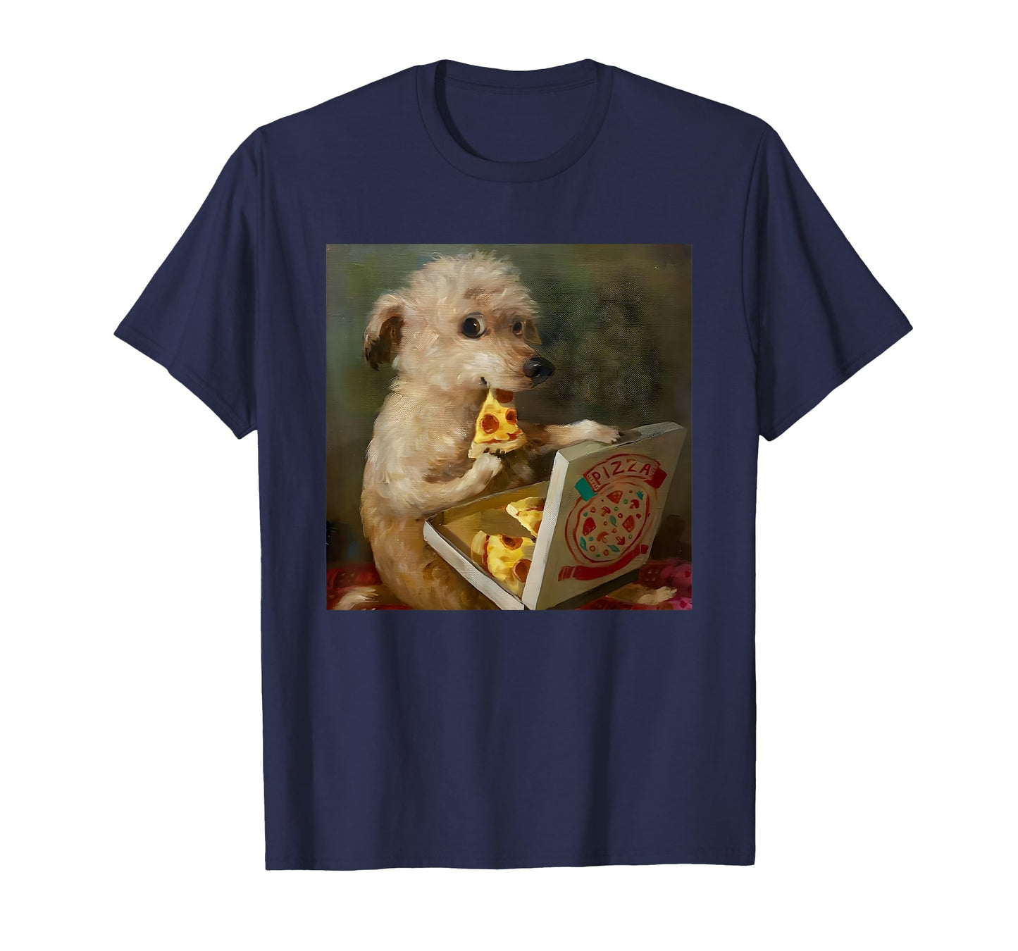 Cute Dog Eating Pizza Funny Pet Lover T-Shirt
