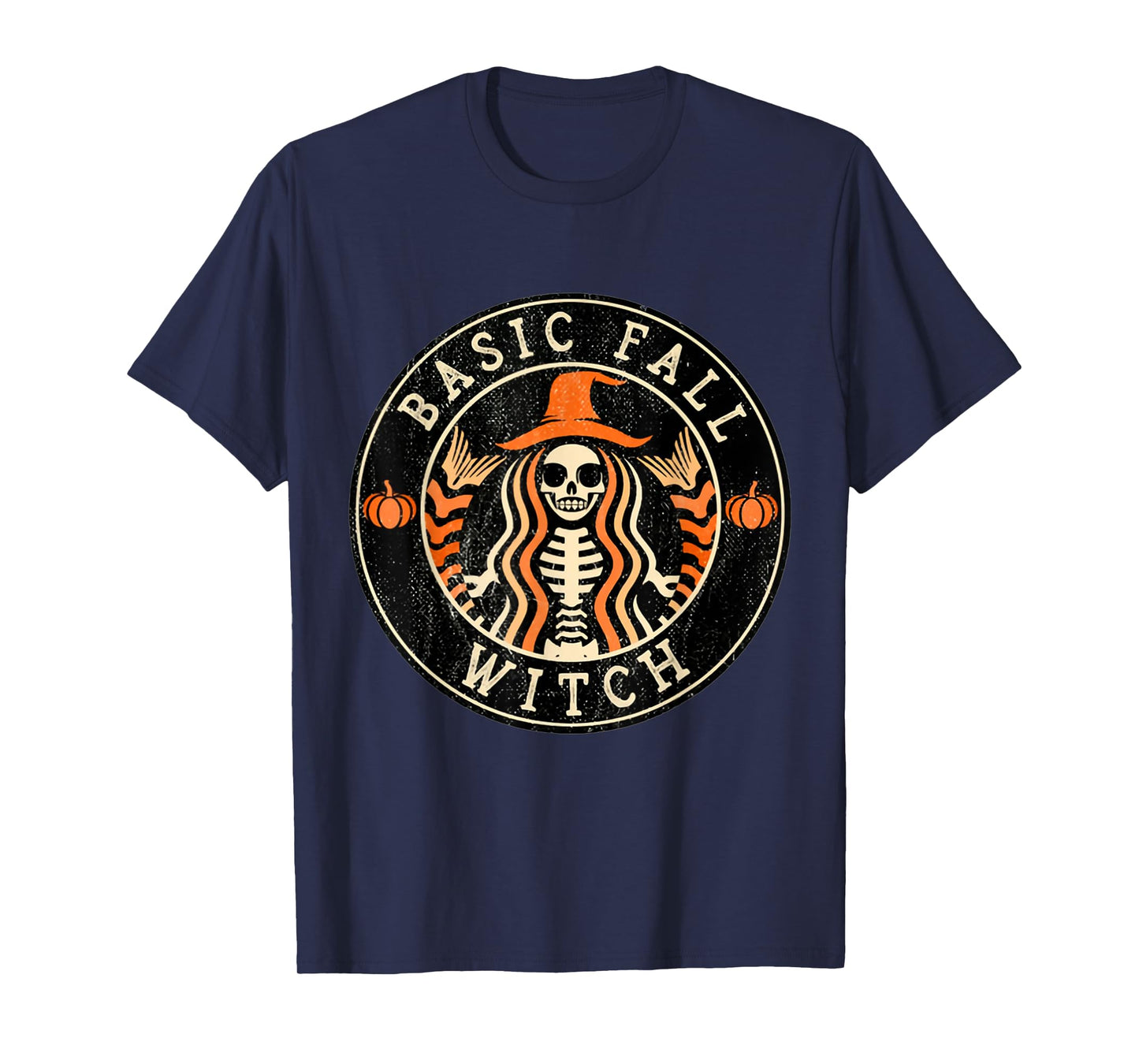 Basic Fall Witch Mermaid Witch Skeleton Halloween Shirt