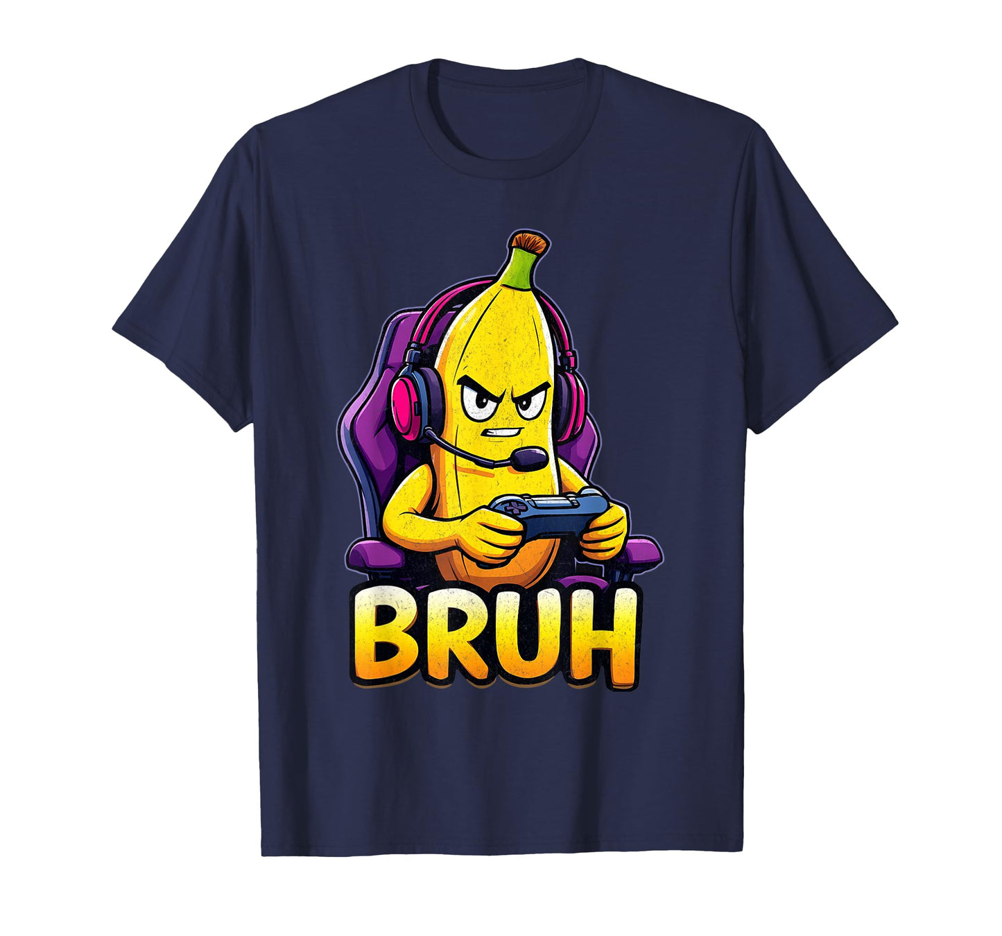 Funny Banana Gamer Bruh Meme Controller Gaming Humor Boys T-Shirt