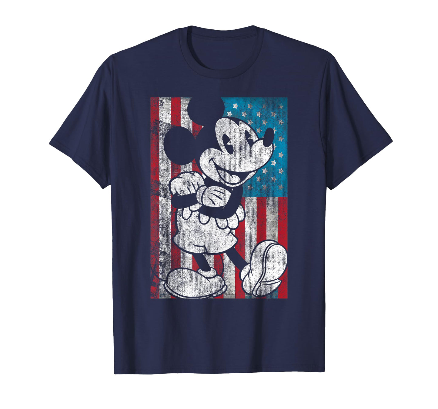 Disney Mickey and Friends 4th of July Vintage Flag Portrait T-Shirt