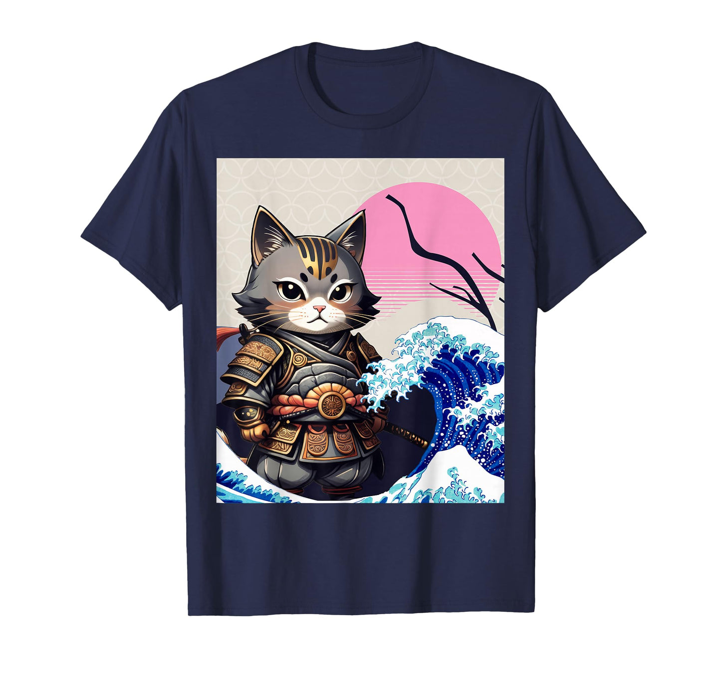Japanese Ninja Art and Japan Samurai Cat T-Shirt