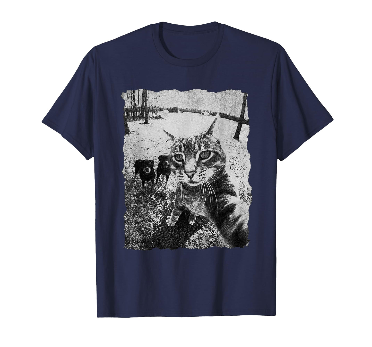 Funny Cat Selfie with Rottweiler, Funny Dog and cat Gangster T-Shirt