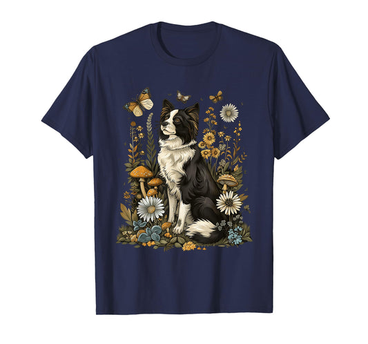 Cottagecore Aesthetic Cute Border Collie Sheepdog Farmers T-Shirt