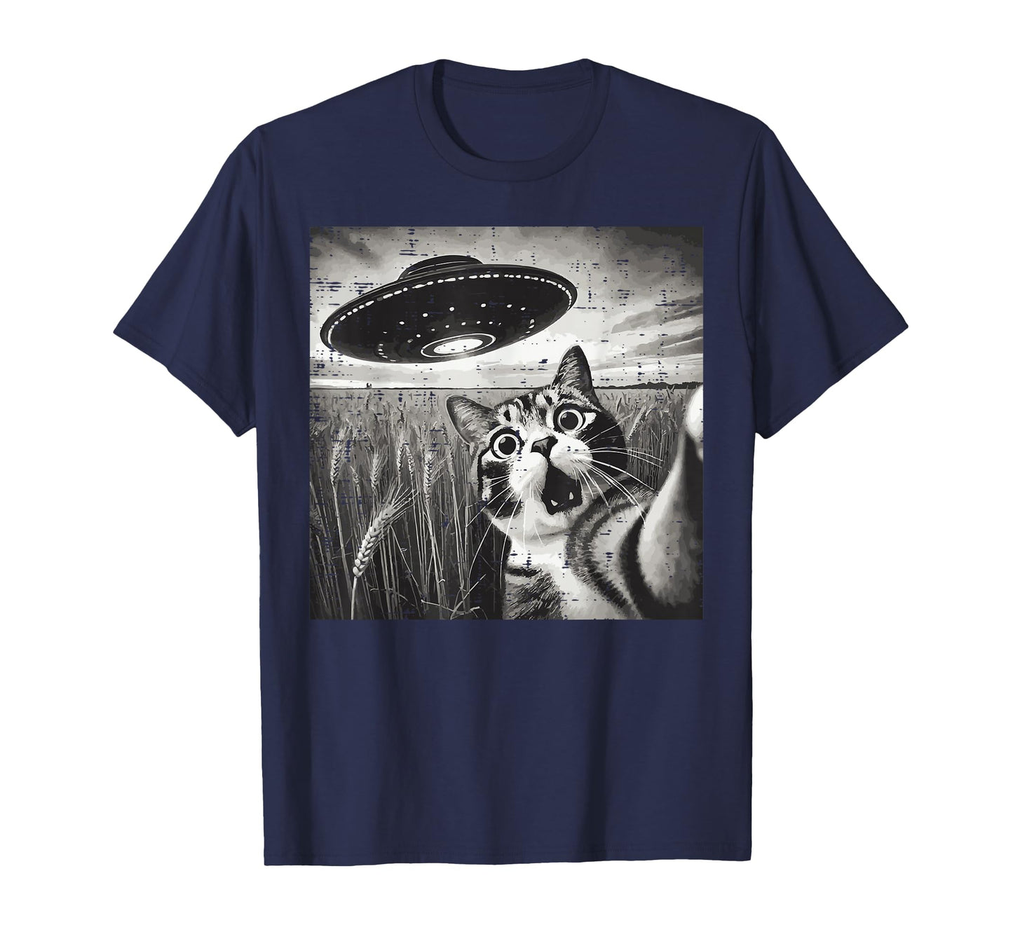 Cat UFO Alien Selfie Funny Saying Meme Women Girls Kids Men T-Shirt
