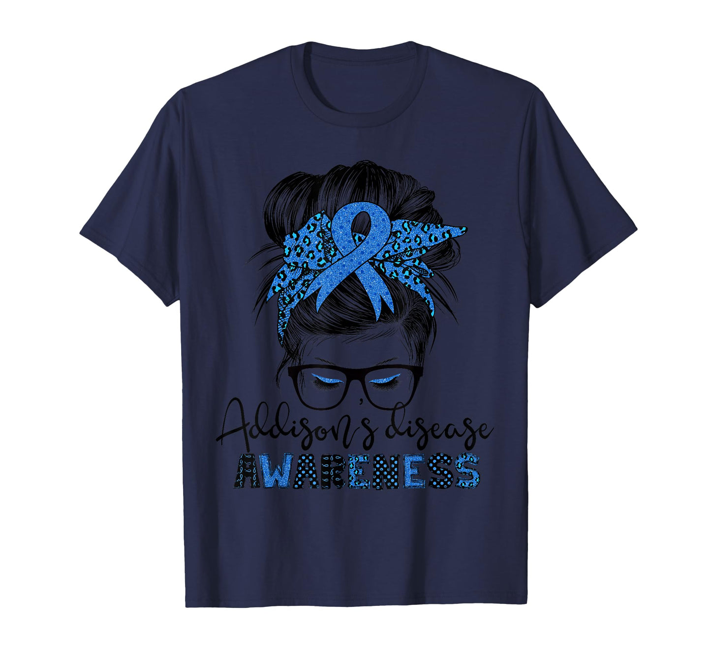 Addison's disease awareness messy hair bun T-Shirt