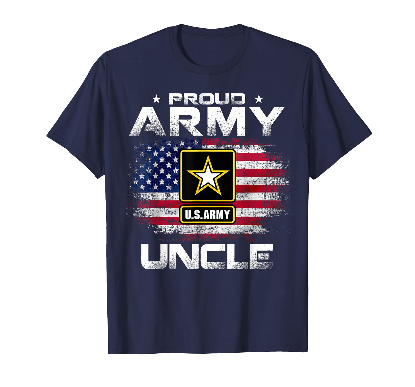 Proud Army Uncle With American Flag For Veteran Gift T-Shirt