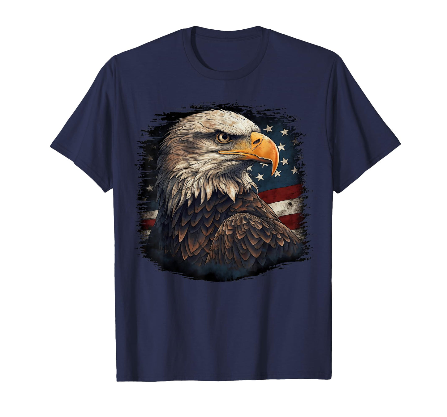 Bald Eagle US American Flag 4th of July Proud Patriotic Tee T-Shirt