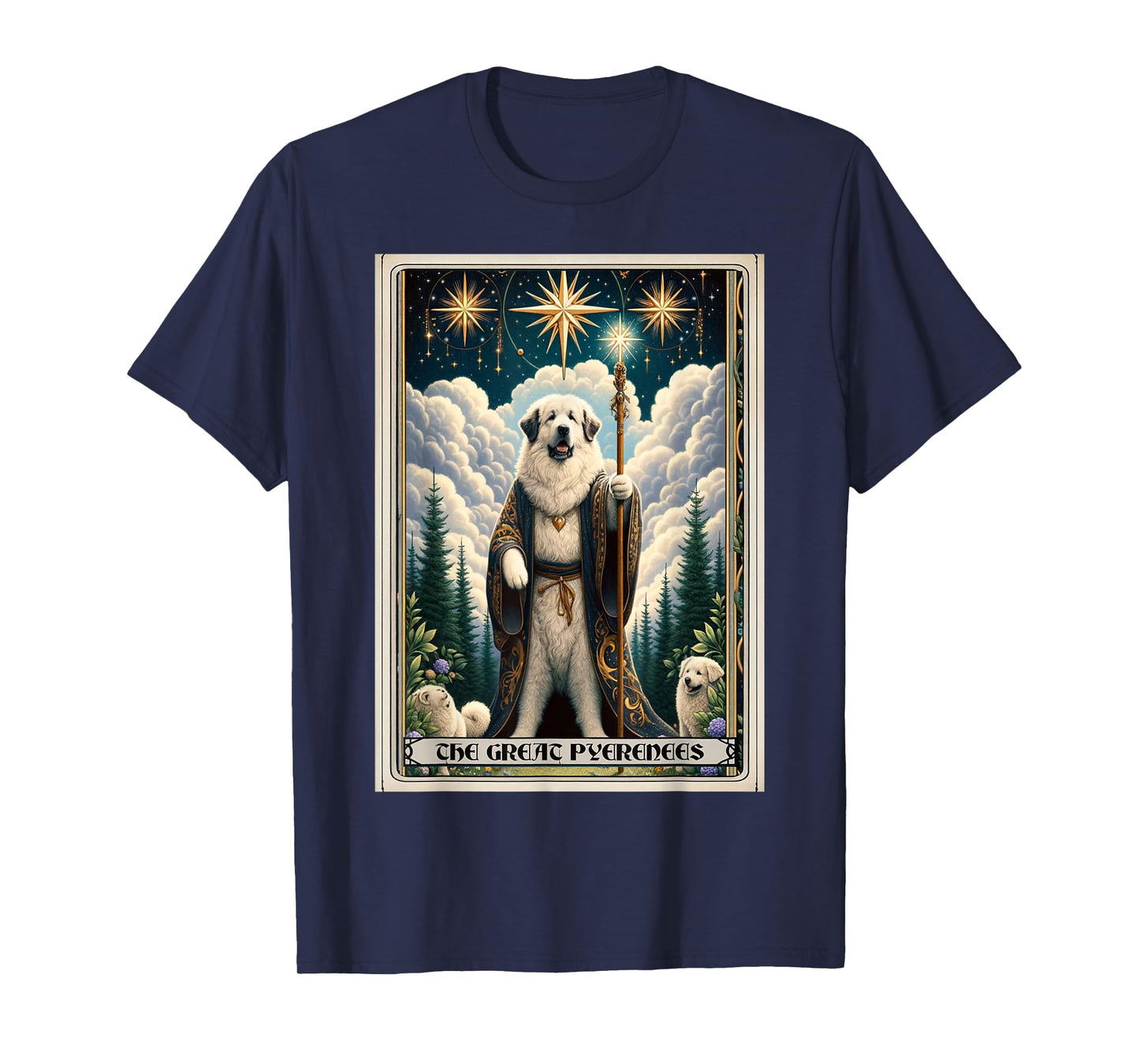 A Great Pyrenees Tarot Card Dog T-Shirt