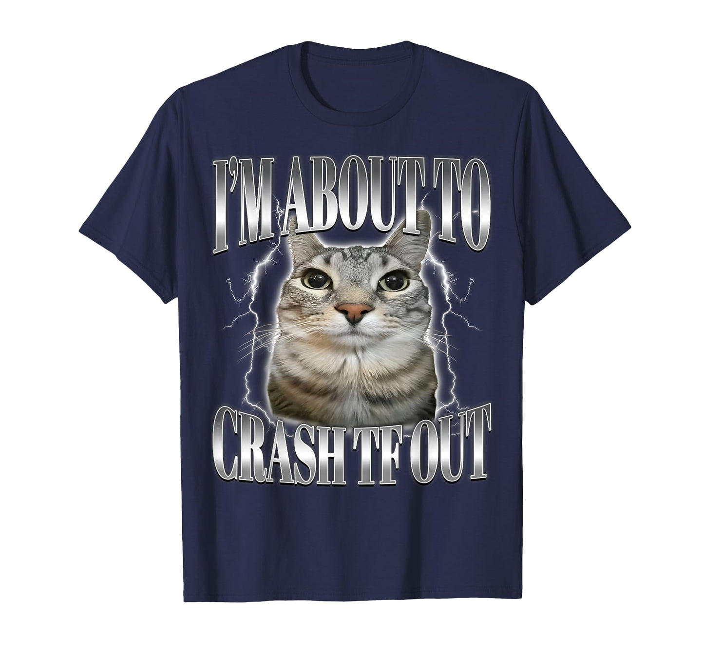 I'm About to Crash Out Funny Staring Cat Brainrot Meme T-Shirt
