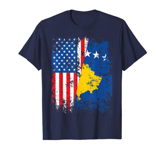 Kosovo American Flag USA Kosovar USA Flag T-Shirt