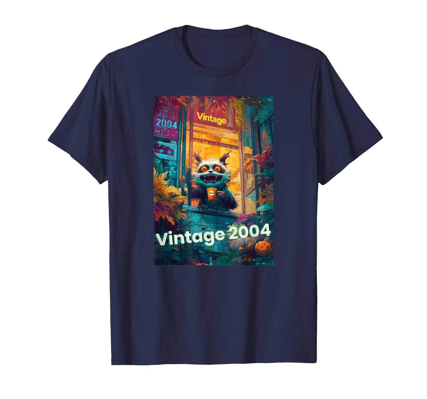 Vintage 2004 Cat Monster 21 Year Old 21st Birthday Halloween T-Shirt
