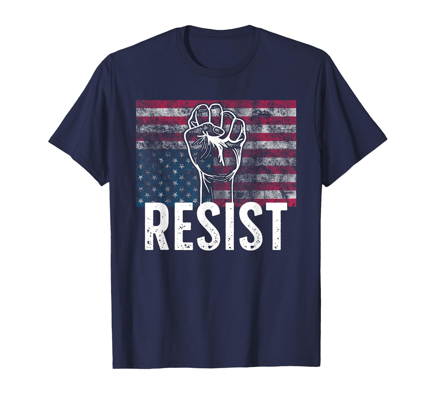 Resist Distressed Upside Down American Flag USA T-Shirt T-Shirt