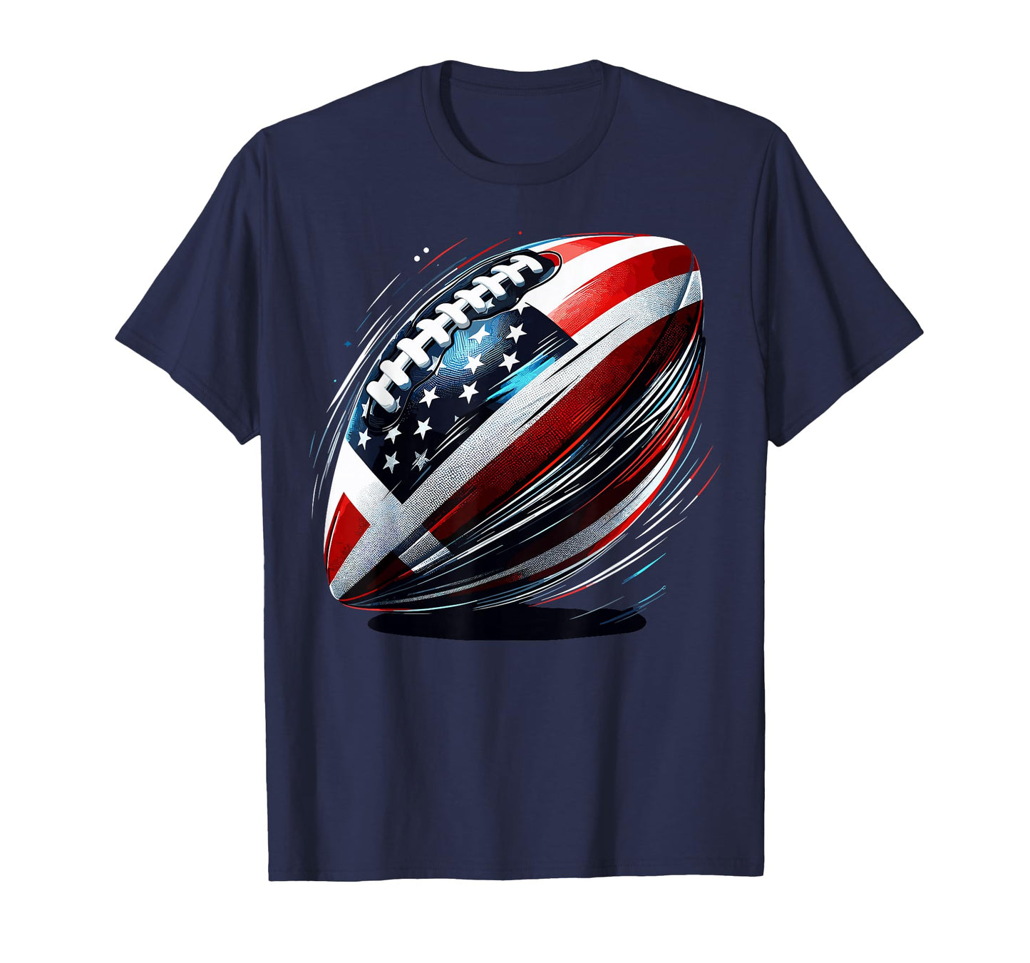 Football USA American Flag Colorful 4th of July Patriotic T-Shirt