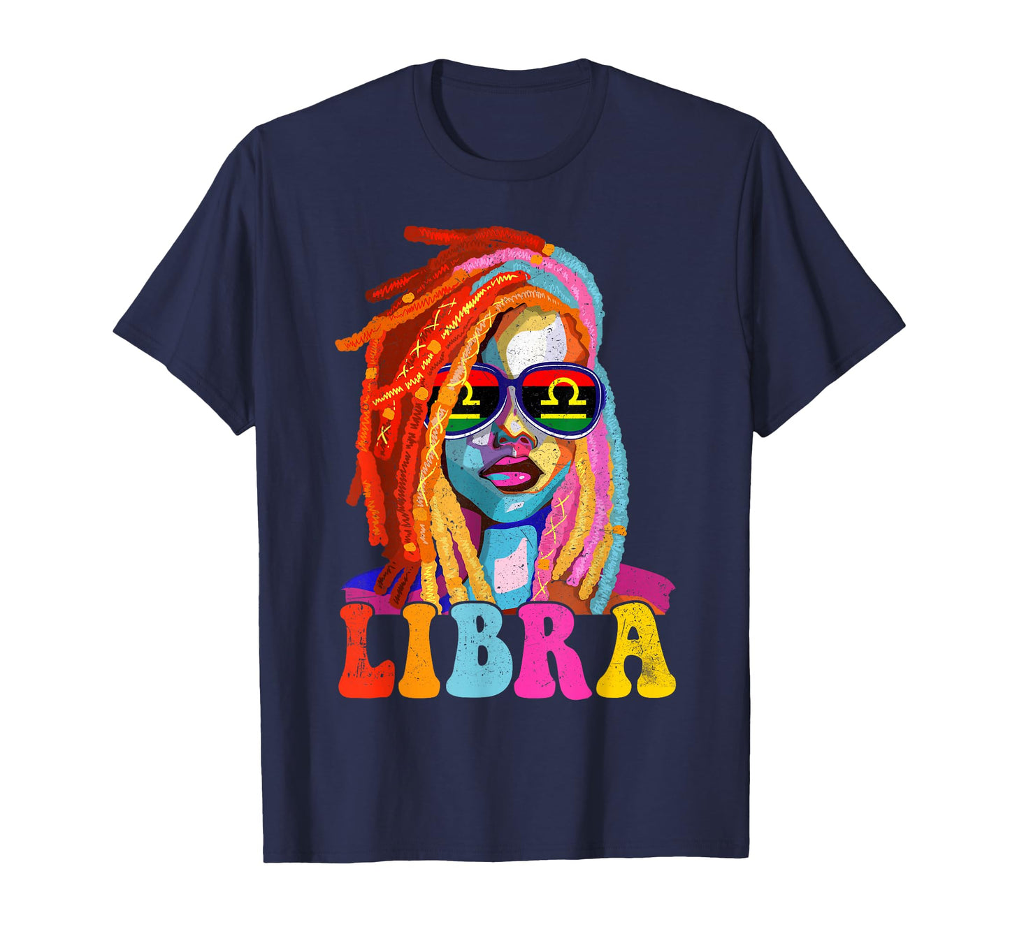 Libra Queen African American Loc'd Women Zodiac Sign T-Shirt