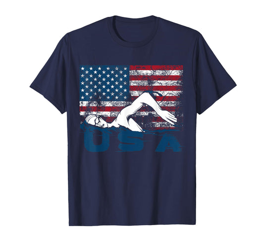 USA Swimming Shirt | Cute US Swim Aquatic Sport Athlete Gift T-Shirt