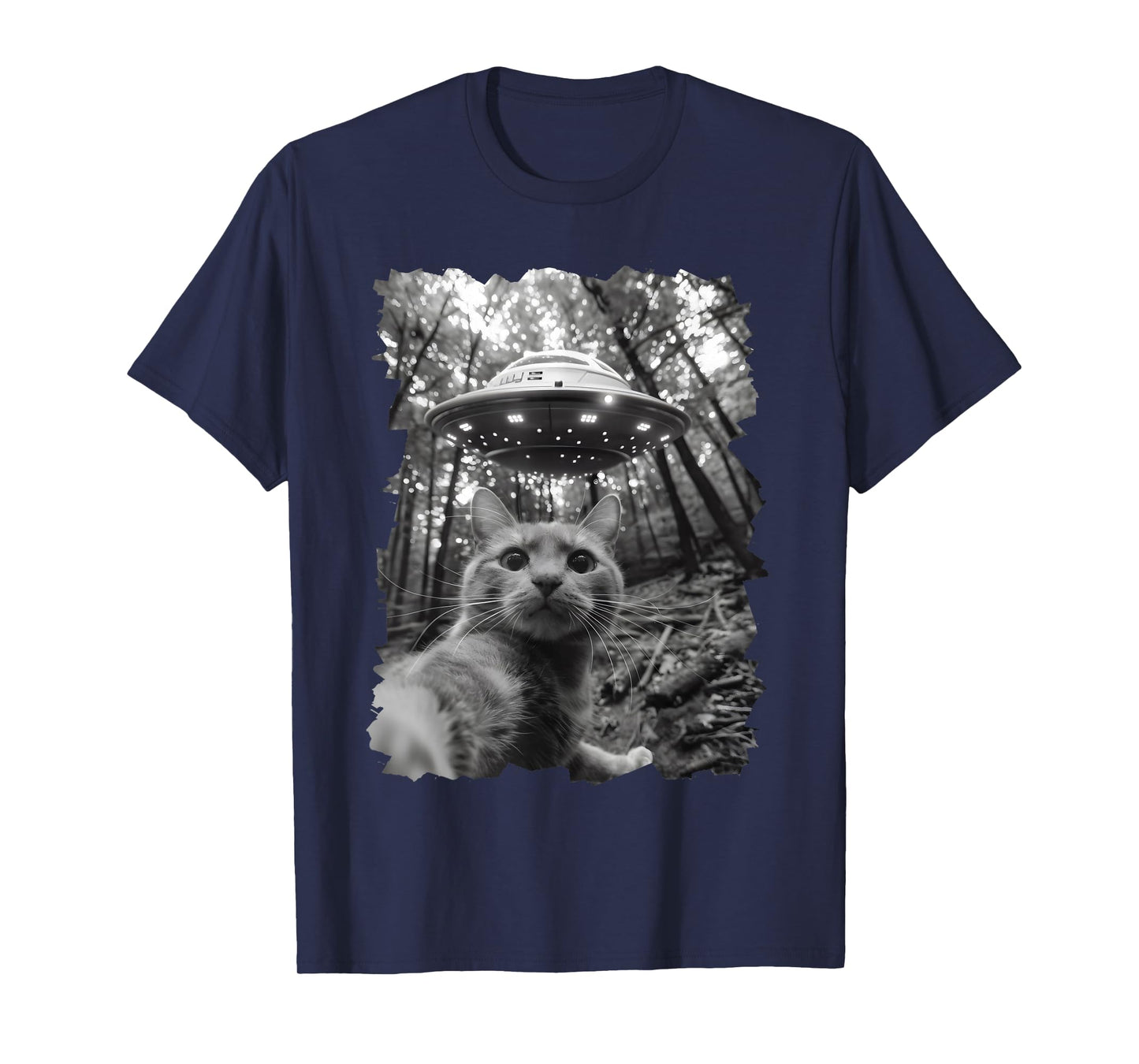 Funny Cat UFO, Funny Alien Cat Selfie UFO for Cats Lovers T-Shirt