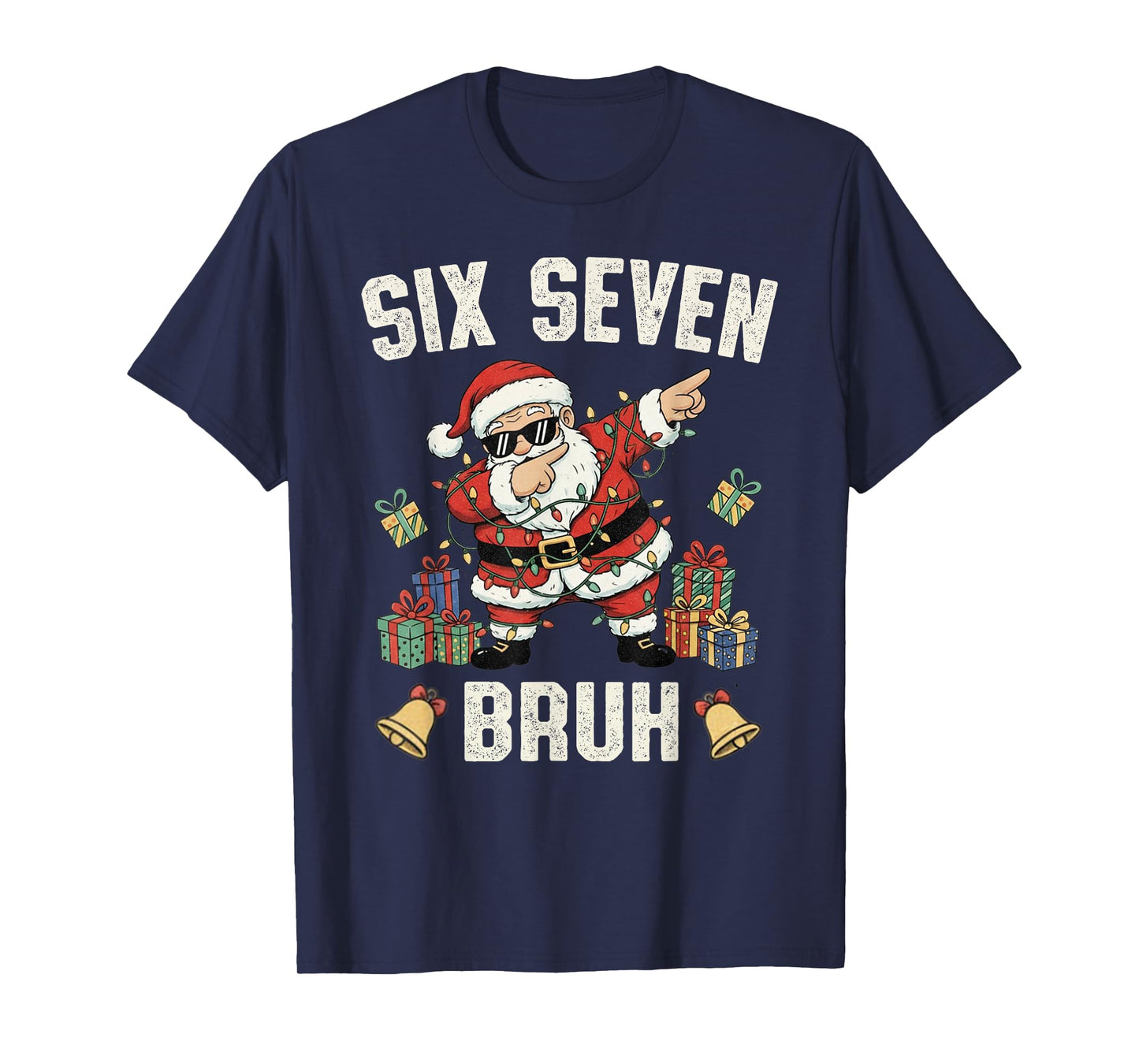 67 Six Seven Funny Christmas 6 7 Meme Santa Dabbing T-Shirt