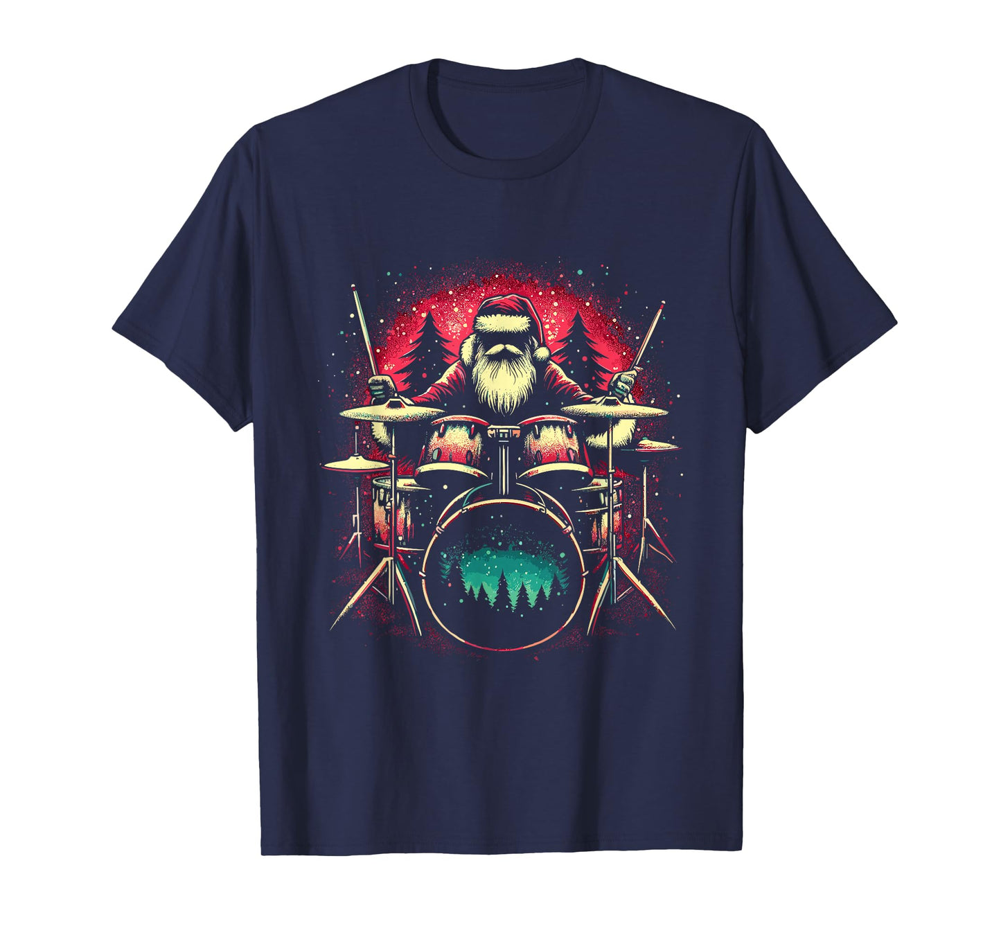 Santa Claus Drummer - Vintage Christmas Drum Set Drums Lover T-Shirt