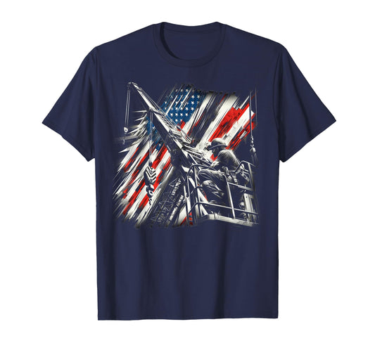 crane operator American Flag, crane operator T-Shirt