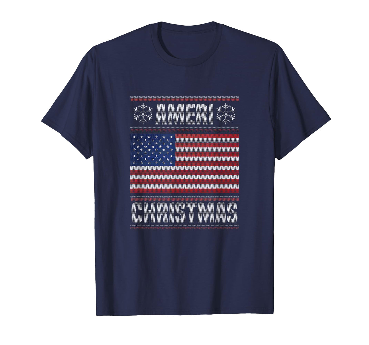 Ameri' Christmas Funny American Christmas Flag T-Shirt