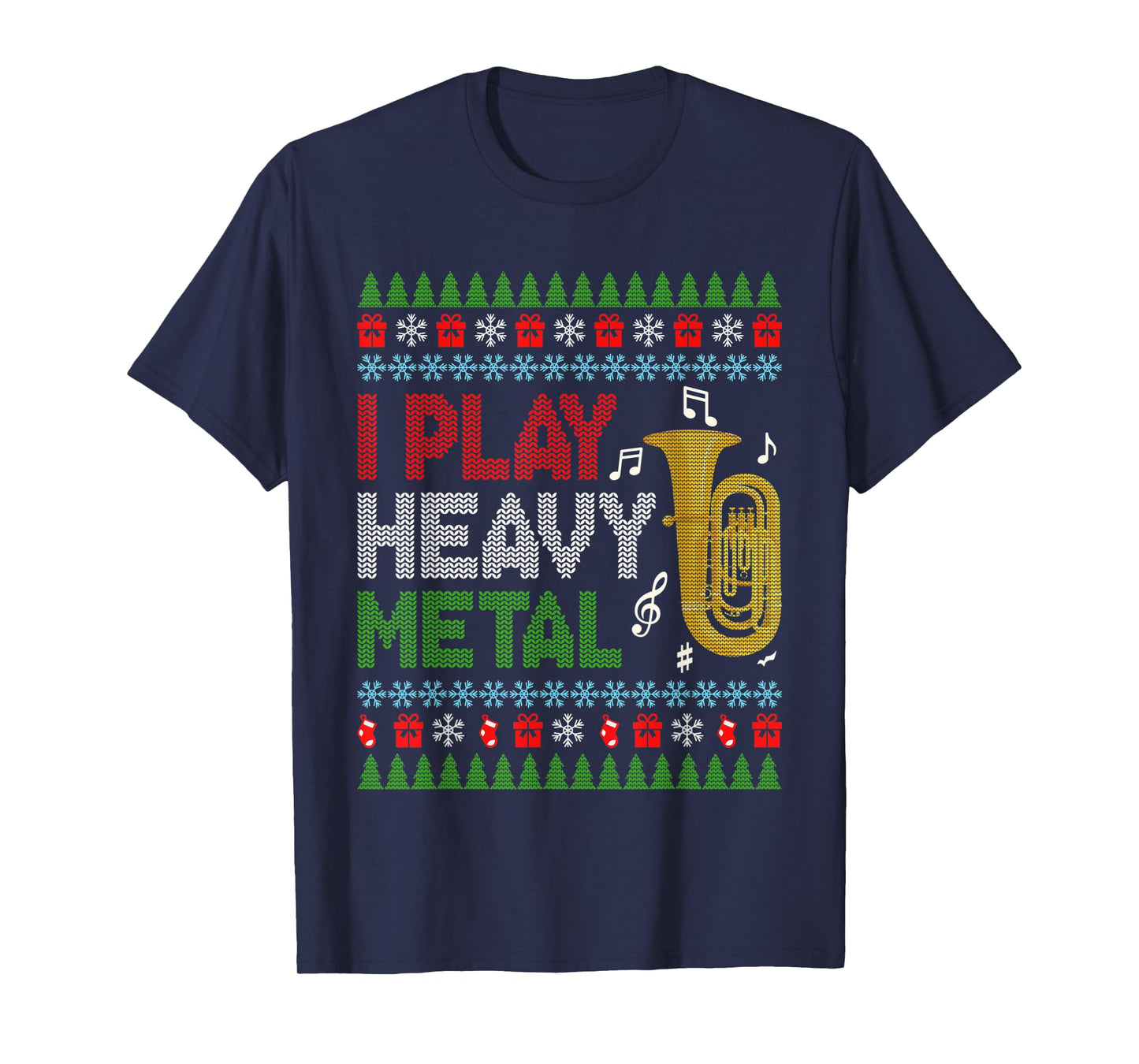 Cute Xmas Instrument Santa Hat Tuba Christmas Music Lover T-Shirt