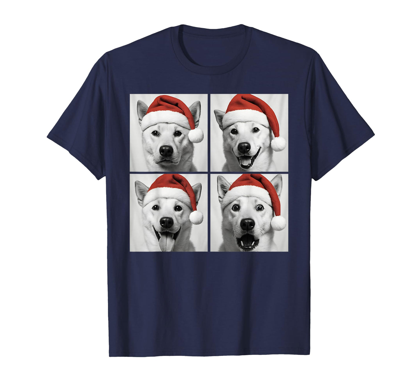 Funny Christmas Korean Jindo Santa Dog Lover Photo Booth T-Shirt
