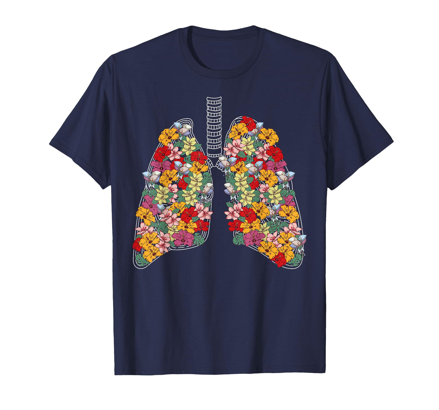 Anatomical Lungs Flowers Medical Science Anatomy Themed T-Shirt