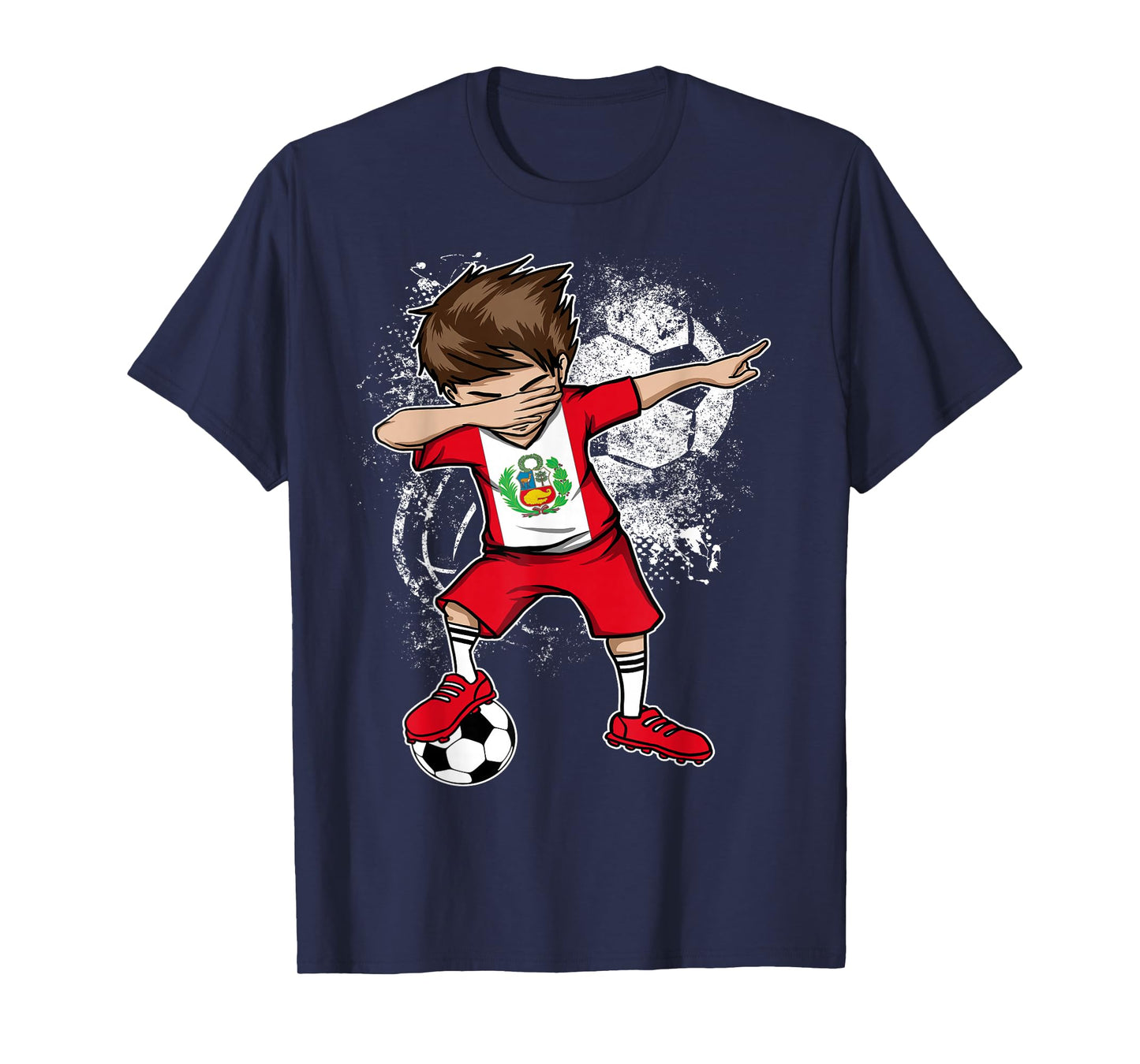 Dabbing Boy Peru Soccer Shirt Jersey Peruvian Football Tee T-Shirt
