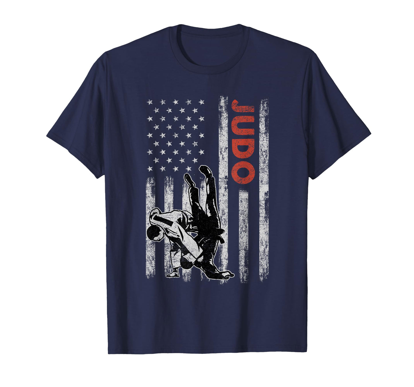 Judo Lovers Vintage American Flag 4th Of July Gift T-Shirt
