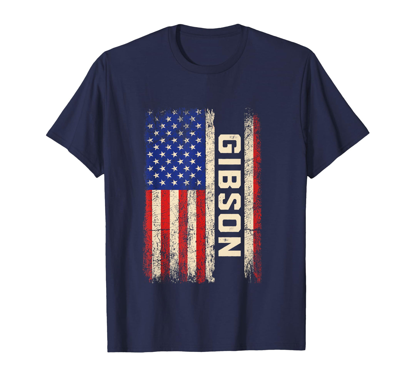 Gibson Last Name Shirt Gibson Name American Flag Long Sleeve T-Shirt