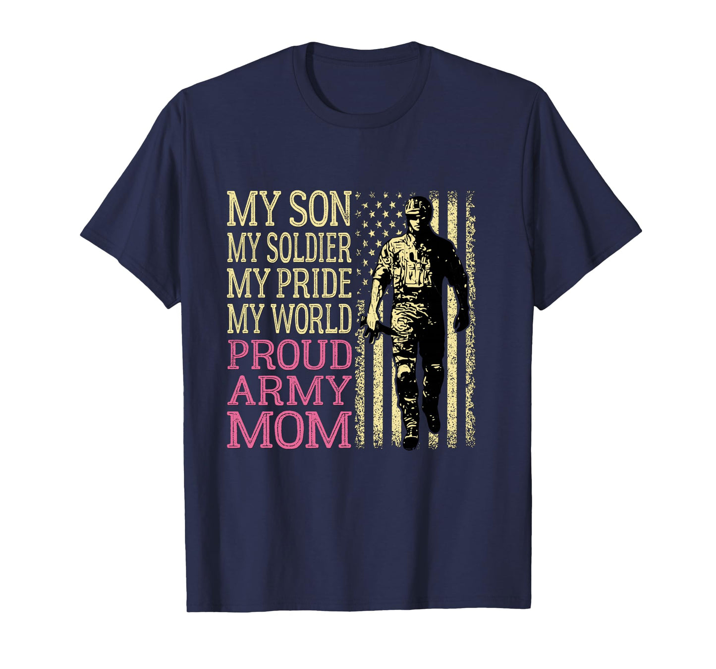 My Son My Soldier Hero Proud Army Mom US Military Mother Long Sleeve T-Shirt