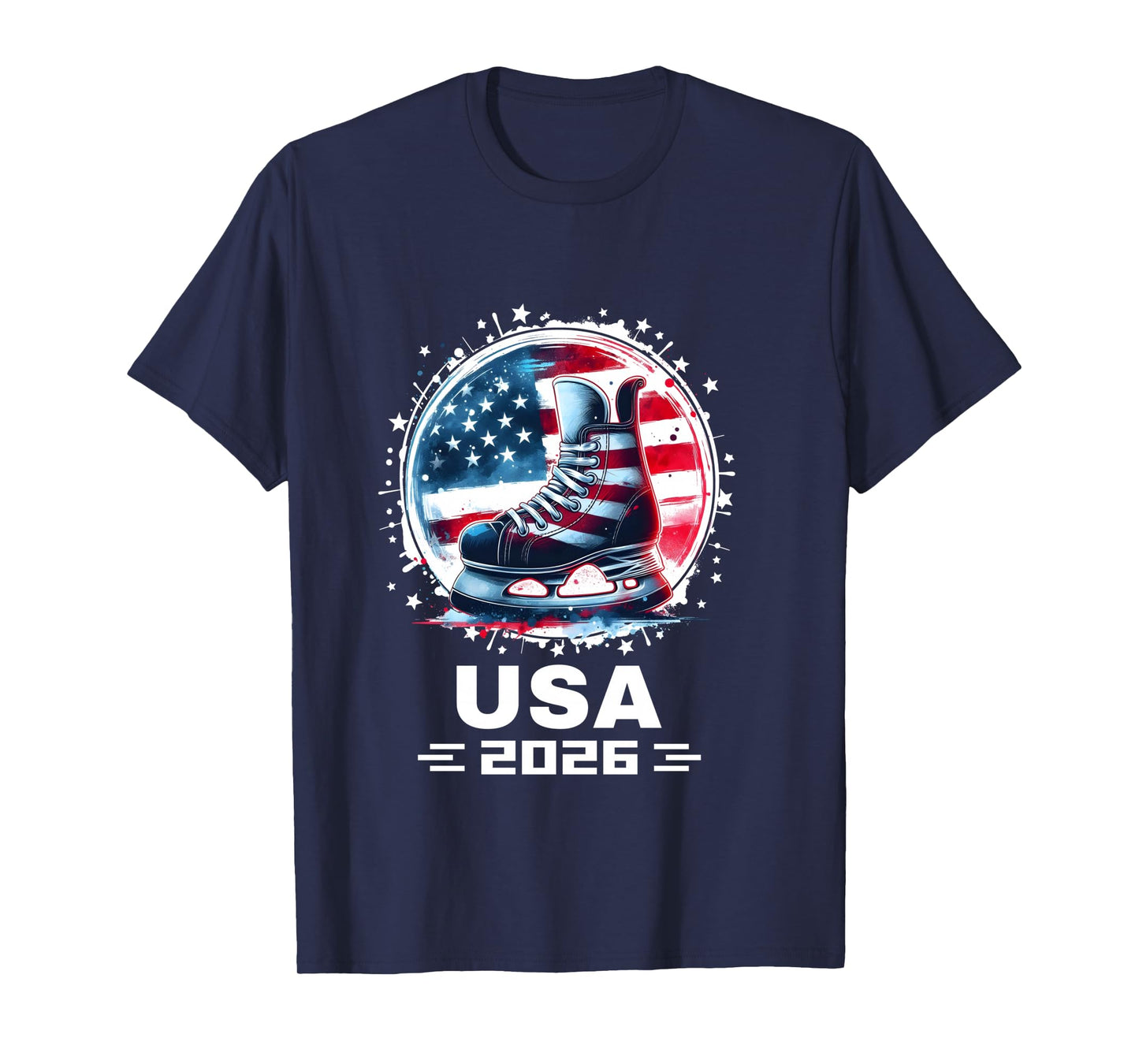 USA Team 2026 Hockey American Flag Women Men Kids Hockey Long Sleeve T-Shirt
