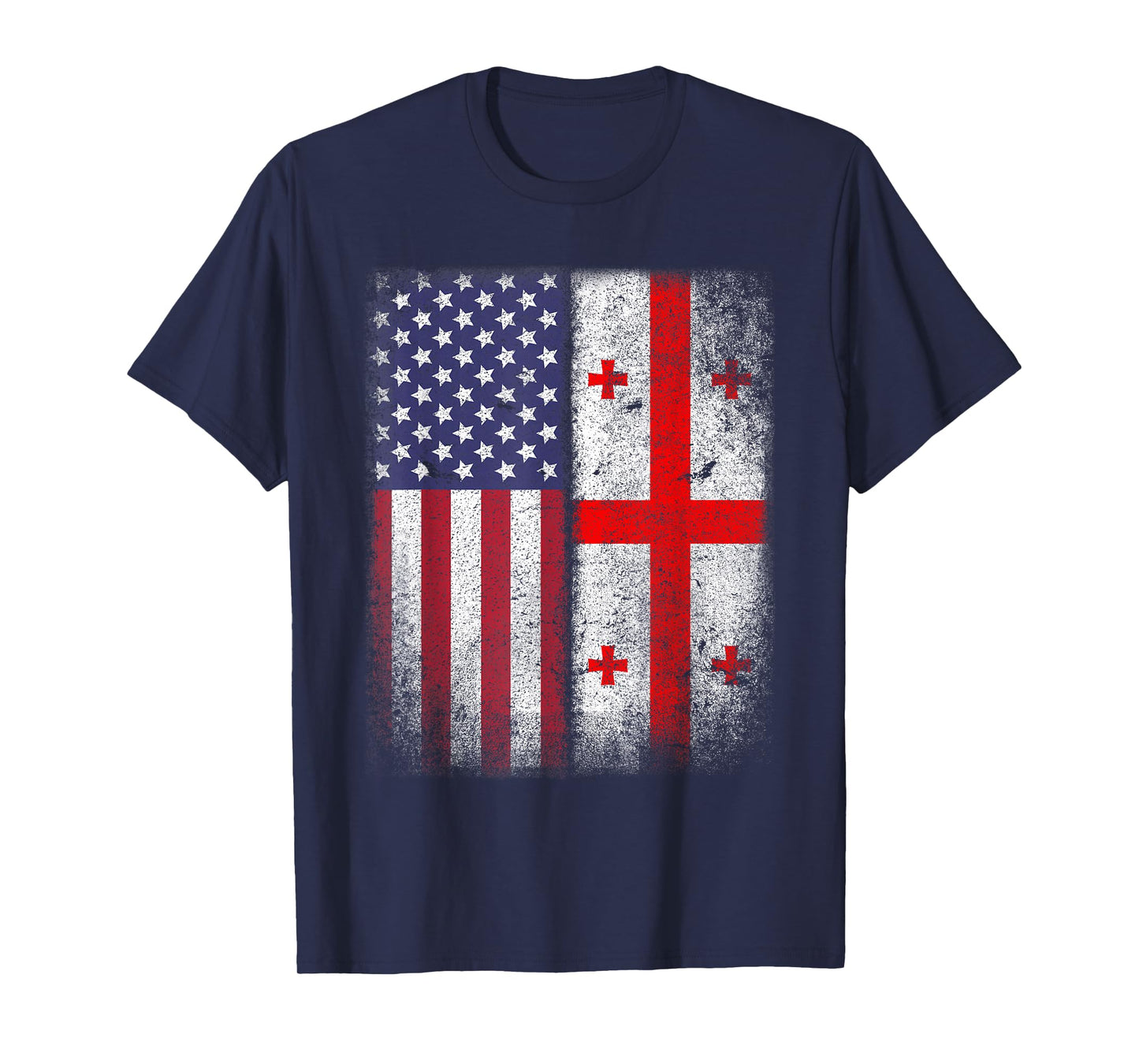 Georgian American Flag T-shirt Georgia Republic Country Usa T-Shirt