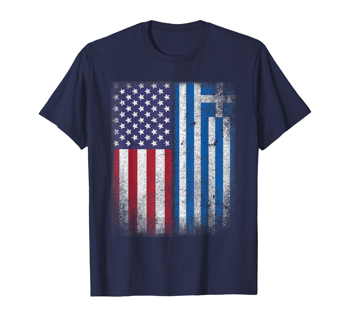American Greek Flag USA Heritage Greece Half Root DNA Combo T-Shirt
