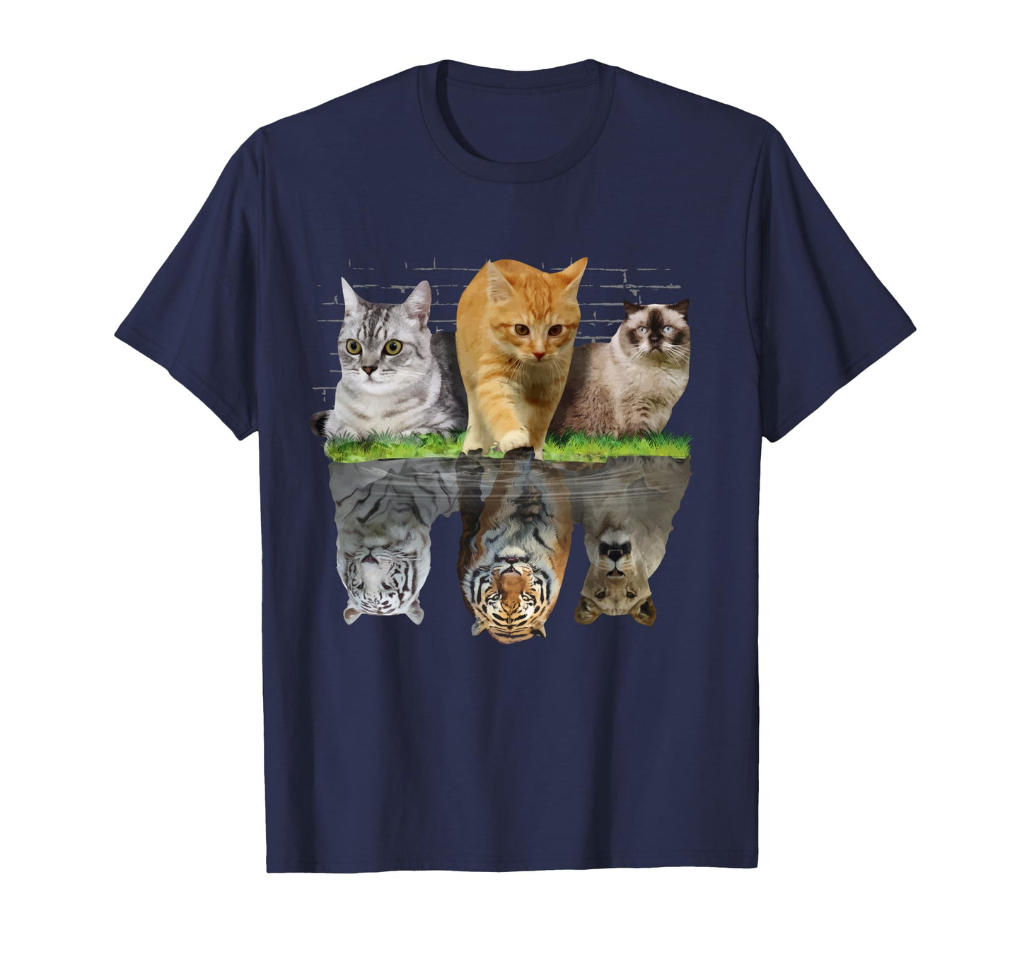 Fun Cat Reflection Gift Design Idea Long Sleeve T-Shirt