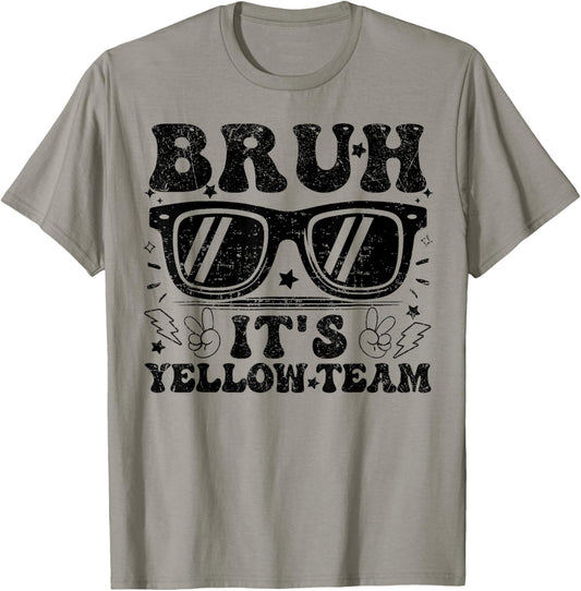 Field Day Bruh It's Yellow Team Teacher Boys Girl Peace Hand T-Shirt - T-Shirt | Sand