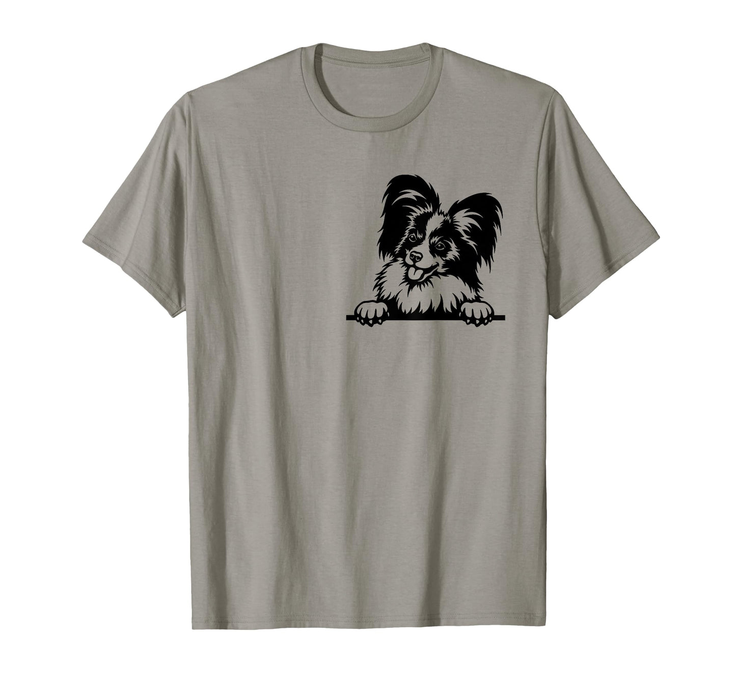 Funny Papillion Dog Inside Pocket Lovers Dog Gift Men Women T-Shirt