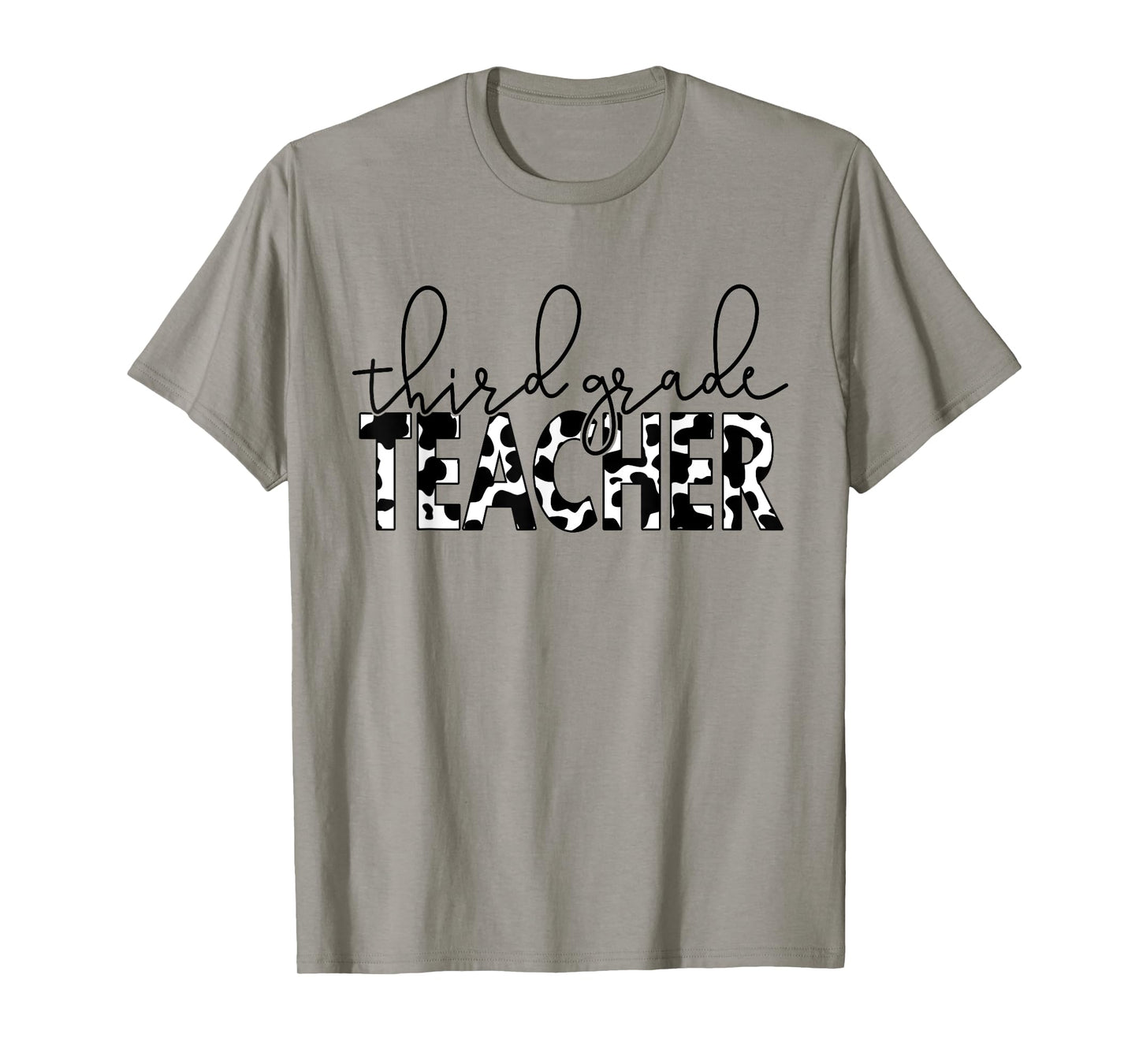 Cow Print 3rd Grade Elementary School Third Grade Teachers T-Shirt